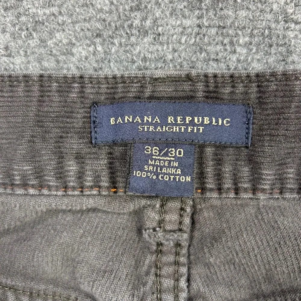 Banana Republic Straight Corduroy Pants Mens Size 36x30 Black Baggy Wide Leg Y2K